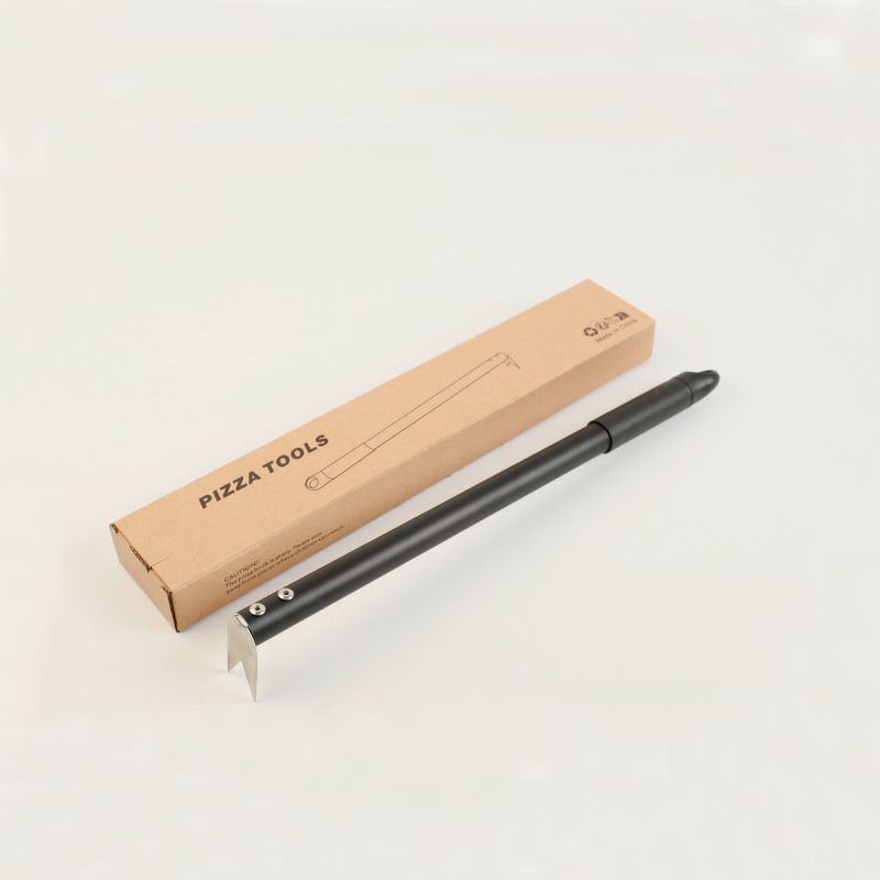 Turning Pizza Forks Pizza Turner Aluminium Håndter Bakeware Robust let at opbevare&Overførselskøkken og bagningsværktøj, sort